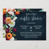 カップルシャワーワインネイビーブルゴーニュブライダル結婚ズ 招待状 (正面/裏面)