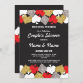 カップルシャワー婚約ラスベガスカジノパーティー 招待状 (正面/裏面)