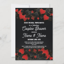 カップルシャワー婚約ラスベガスカジノパーティー 招待状