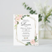 カップルシャワー幾何学フローラ予算招待状 (スタンド正面)