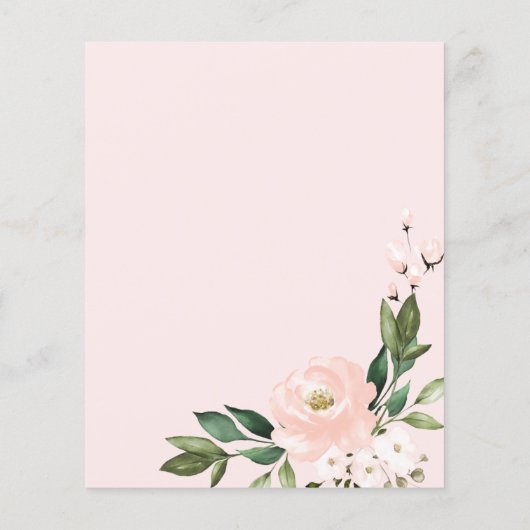 カップルシャワー幾何学フローラ予算招待状 (裏面)