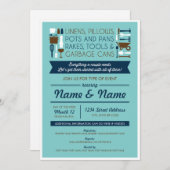 カップルシャワー招待状(のまわりに家への贈り物) 招待状 (正面/裏面)