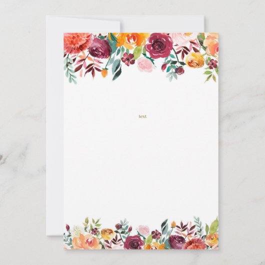 カップルシャワー招待状、ウェディングシャワー 招待状 (裏面)