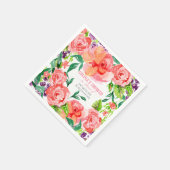 カップルシャワー水カラーモダンピンクフローラバラ スタンダードカクテルナプキン (角)