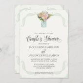 カップルシャワー素朴木製ボードレースタイポグラフィ 招待状 (正面/裏面)