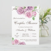 カップルシャワー紫花カップルベビーシャワー 招待状 (スタンド正面)