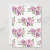 カップルシャワー紫花カップルベビーシャワー 招待状 (裏面)