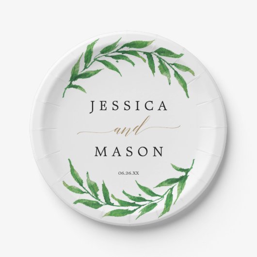 カップルシャワー - ウェディング - ペーパープレート (正面)