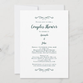 カップルシャワー ウェディング 婚約パーティー エメラルド 招待状