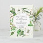 カップルシャワーBOHOユーカリ種子リース葉 招待状 (スタンド正面)
