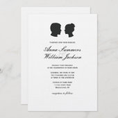 カップルシルエット結婚式招待状-カスタム作成 招待状 (正面/裏面)