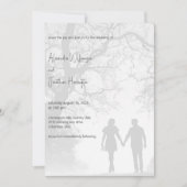 カップルシルエ結婚ット 招待状 (正面)