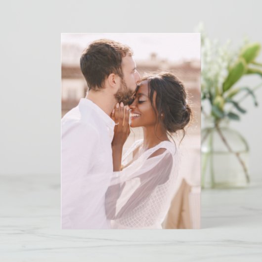 カップルシンプルの名前が付いた結婚 招待状 (スタンド正面)