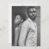 カップルシンプルの名前が付いた結婚 招待状 (正面)