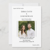 カップルシンプル写真モダン付き結婚式招待状 招待状 (正面)