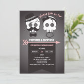 カップルスカルカスタムアダルトハローウィンパーティ 招待状 (スタンド正面)