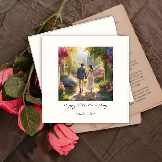 カップルスタイリッシュかわいいシックなバレンタインデーのカード 招待状