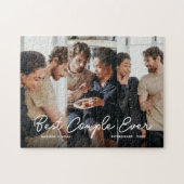 カップルスタイリッシュフォトスクリプトタイポグラフィコラージュ ジグソーパズル (横)