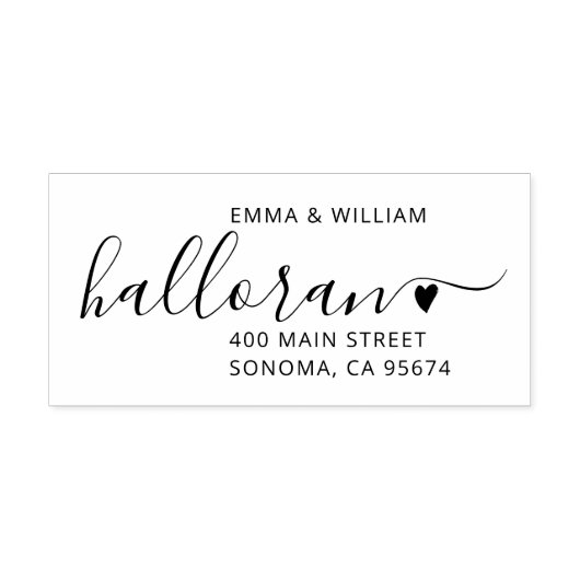 カップルスタイリッシュモダンハートアクセント差出人住所 セルフインキングスタンプ (デザイン)