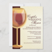 カップルズウェディングシャワーエイジッドワインテーマド招待状 招待状 (正面)