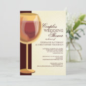 カップルズウェディングシャワーエイジッドワインテーマド招待状 招待状 (スタンド正面)