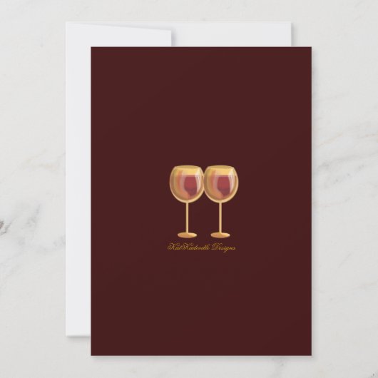 カップルズウェディングシャワーエイジッドワインテーマド招待状 招待状 (裏面)