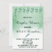 カップルズウェディングシャワーグリーナリーユーカリプタス 招待状 (正面)