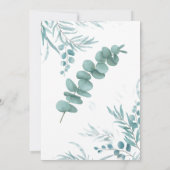 カップルズウェディングシャワーグリーナリーユーカリプタス 招待状 (裏面)