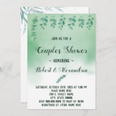 カップルズウェディングシャワーグリーナリーユーカリプタス 招待状 (正面/裏面)