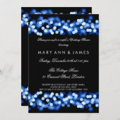 カップルズウェディングシャワーブルーハリウッドグラム 招待状 (正面/裏面)