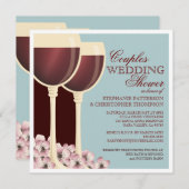 カップルズウェディングシャワーワインテーマド招待状 招待状 (正面/裏面)