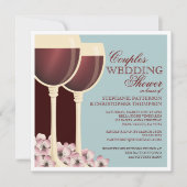 カップルズウェディングシャワーワインテーマド招待状 招待状 (正面)