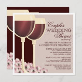 カップルズウェディングシャワーワインテーマド招待状 招待状 (正面/裏面)