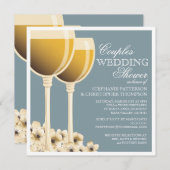 カップルズウェディングシャワーワインテーマド招待状 招待状 (正面/裏面)