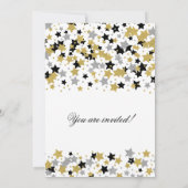 カップルズウェディングシャワー金ゴールドグリッタースターズ 招待状 (裏面)