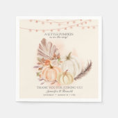 カップルズカボンプキンオンザウェイ秋ベビーシャワー スタンダードカクテルナプキン (正面)