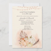 カップルズカボンプキンオンザウェイ秋ベビーシャワー 招待状 (正面)