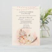 カップルズカボンプキンオンザウェイ秋ベビーシャワー 招待状 (スタンド正面)