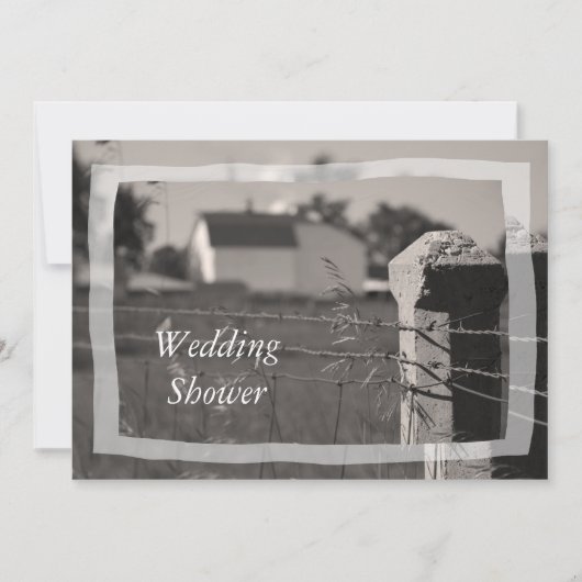 カップルズカントリーファームウェディングシャワー 招待状 (正面)