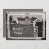 カップルズカントリーファームウェディングシャワー 招待状 (正面/裏面)