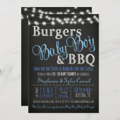 カップルズコードバーガー男の赤ちゃんBBQシャワー招待状 招待状 (正面/裏面)
