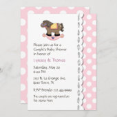 カップルズスタイリッシュベビーシャワー招待状 招待状 (正面/裏面)