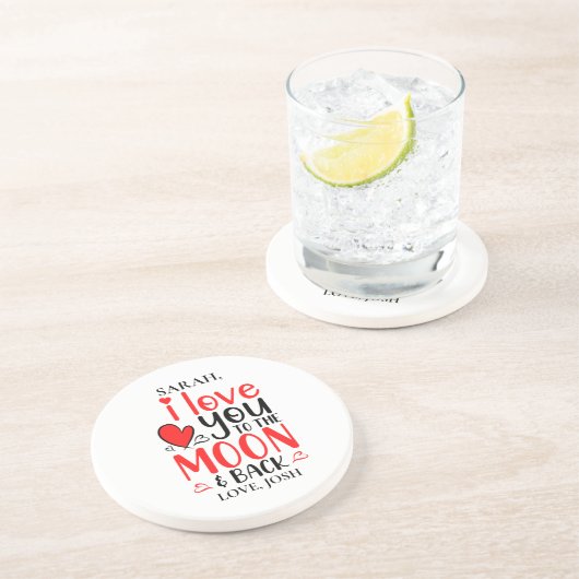 カップルズパーソナライズされたサンドストーンコースター コースター (側面)