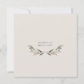 カップルズブライダルシャワーアネモ素朴ネオリーブリース 招待状 (裏面)