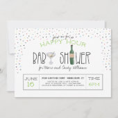 カップルズ·ベビー·シャワー|ハッピーアワー 招待状 (正面)