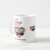 カップルズ・レッド・ラブ・ユーンズ・ムーン・フォト コーヒーマグカップ (正面左)
