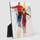 カップルダウンヒルスキー フォトプラーク (側面)