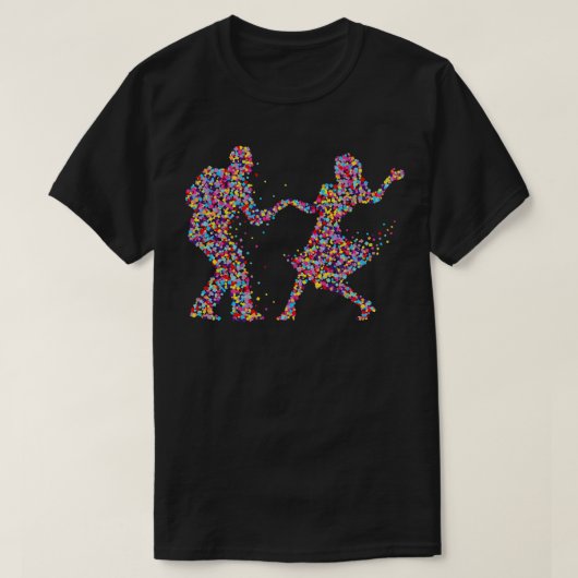 カップルダンス踊り踊りカップルのギフト Tシャツ (デザイン正面)