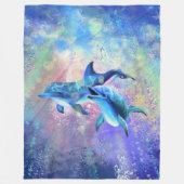 カップルドルフィンフリースブランケット フリースブランケット (正面)