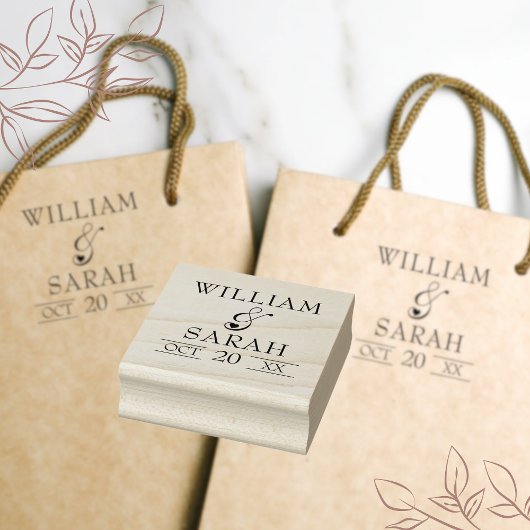 カップルニューライウィズ名シンプルタイポグラフィ ラバースタンプ